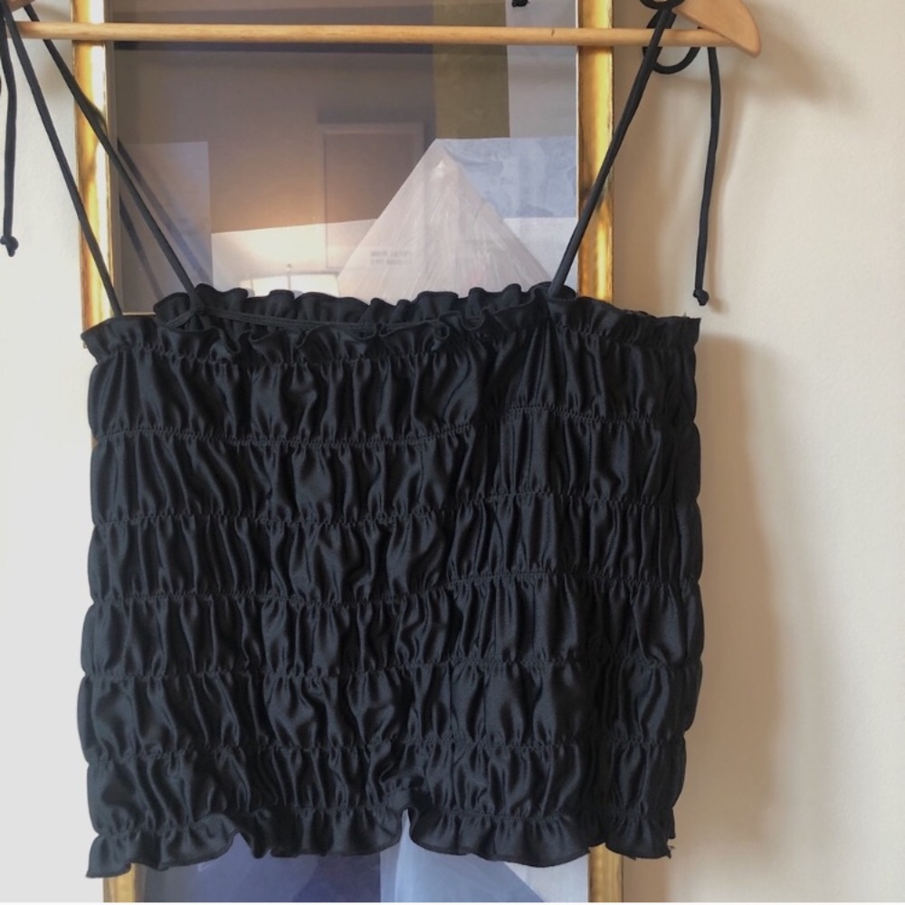 Urban outfitters black ruffles tank top